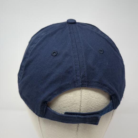 Unbranded Strapback Baseball Cap Blue One Size Adjustable Vented Holes Blank - Picture 6 of 9